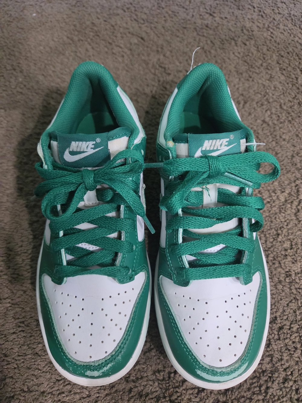 Nike Kids' Green and White Low-Top Sneakers